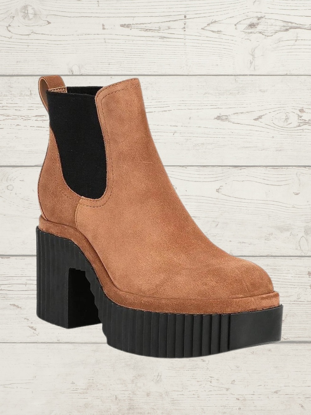 New Gianni Bini Ryker Suede Lug Sole Platform Chelsea Booties Women’s Size 10
